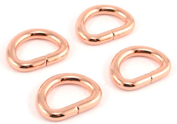 D-Rings - 1/2" - Copper - 4 Pack - DRNG12MM-COP/4