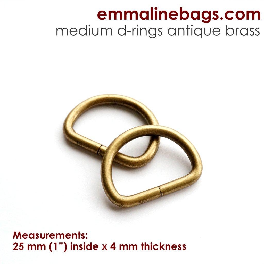 D Ring - 1" - Antique Brass - 4 Pack - DRNG25mm-AB/4