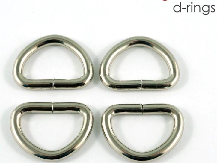 D Ring - Nickel - 3/4" - 4 pack - THIN*DRNG18MM-NL/4