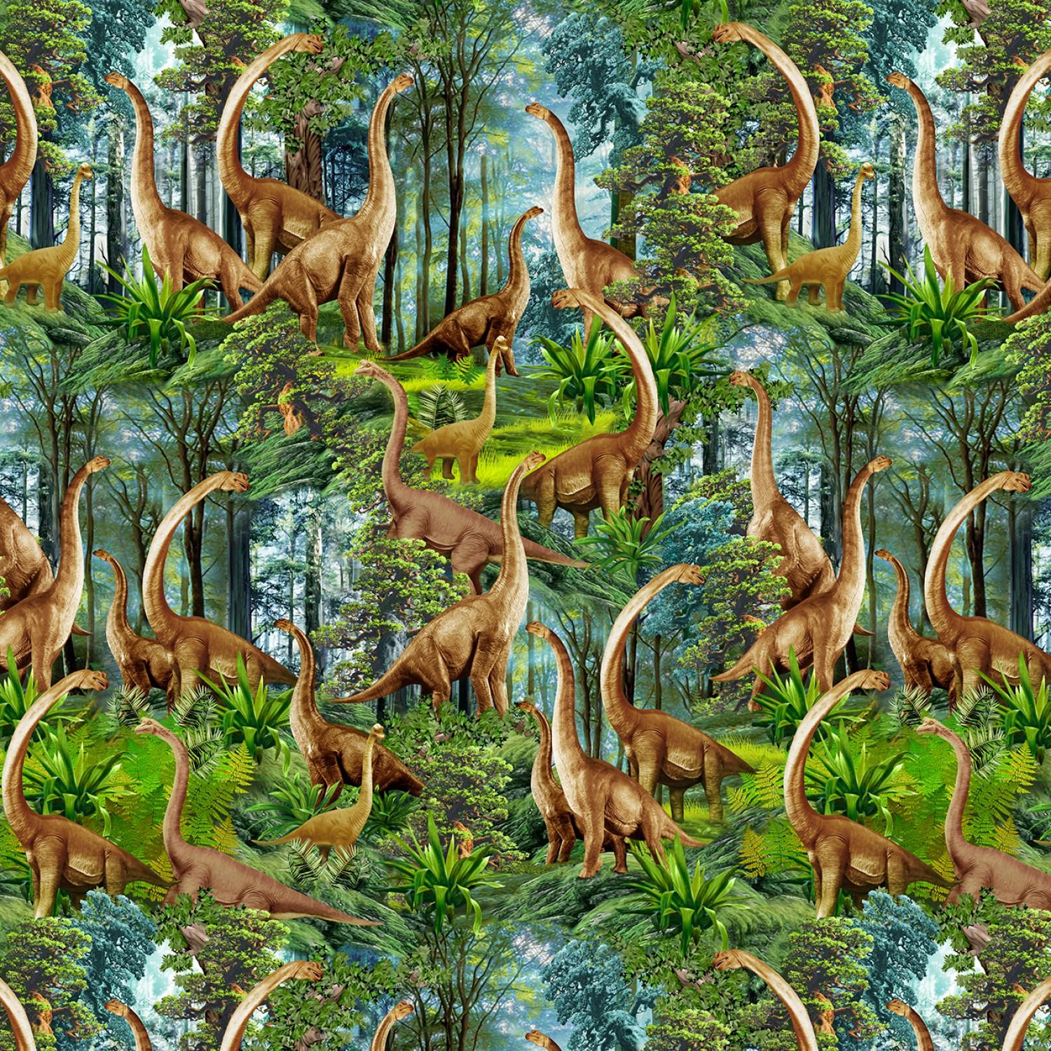 Dino Roars - Brontosaurus In Forest- 2409-Green