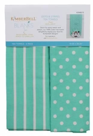 Dots and Stripes Tea Towels Aqua # KDKB215