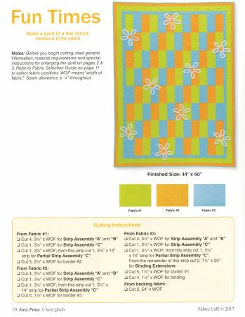 Easy Peasy 3-Yard Quilts # FC031740