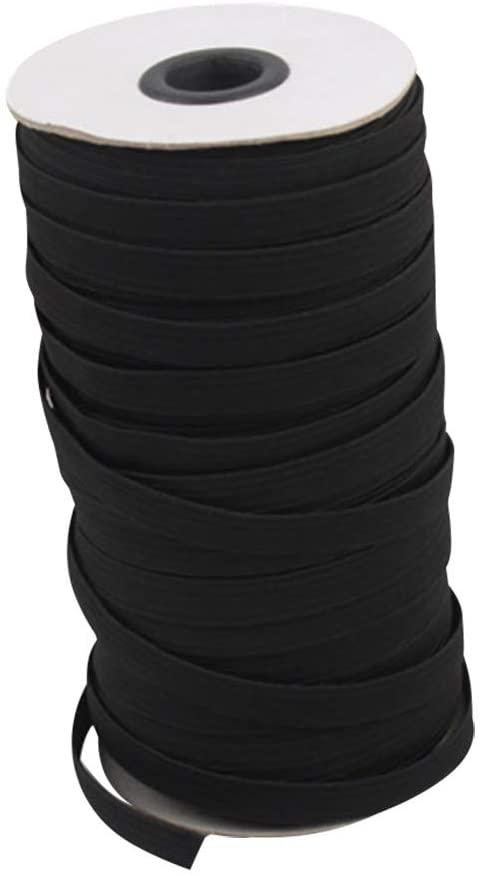 Elastic, Braided - Black - 1/8" wide