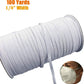 Elastic, Braided - White - 1/8" wide