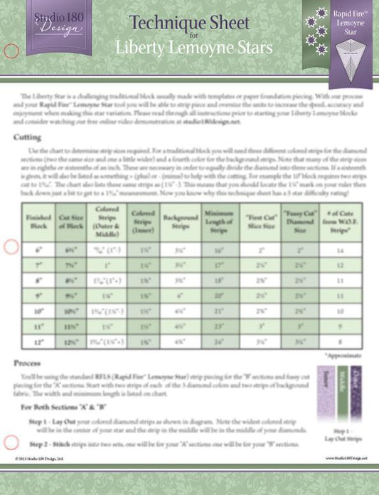 Technique Sheet - Liberty Lemoyne  - DTEC11