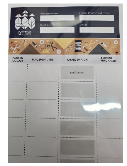 Fabric Placement Notepad