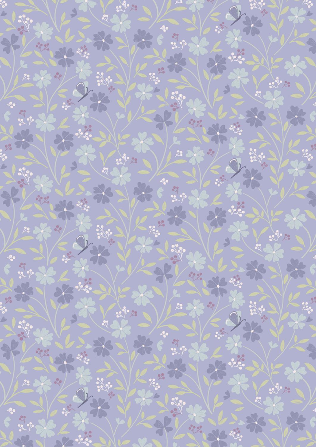 Floral Song - Little Blossom on Lavender Blue - CC33.3