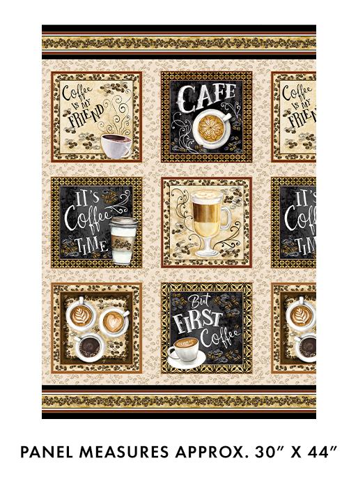 For The Love Of Coffee - Coffee Time Panel Neutral - 14153-71
