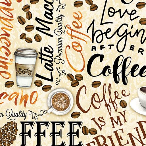 For The Love Of Coffee - Fresh Brewed Words - Cream - 14156-07