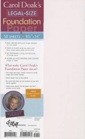 Foundation Paper Carol Doak 8-1/2in x 14in - 50 Sheets 20152
