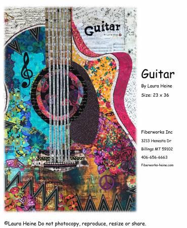 Guitar Collage Pattern by Laura Heine # FWLHGUITAR - SPECIAL ORDER