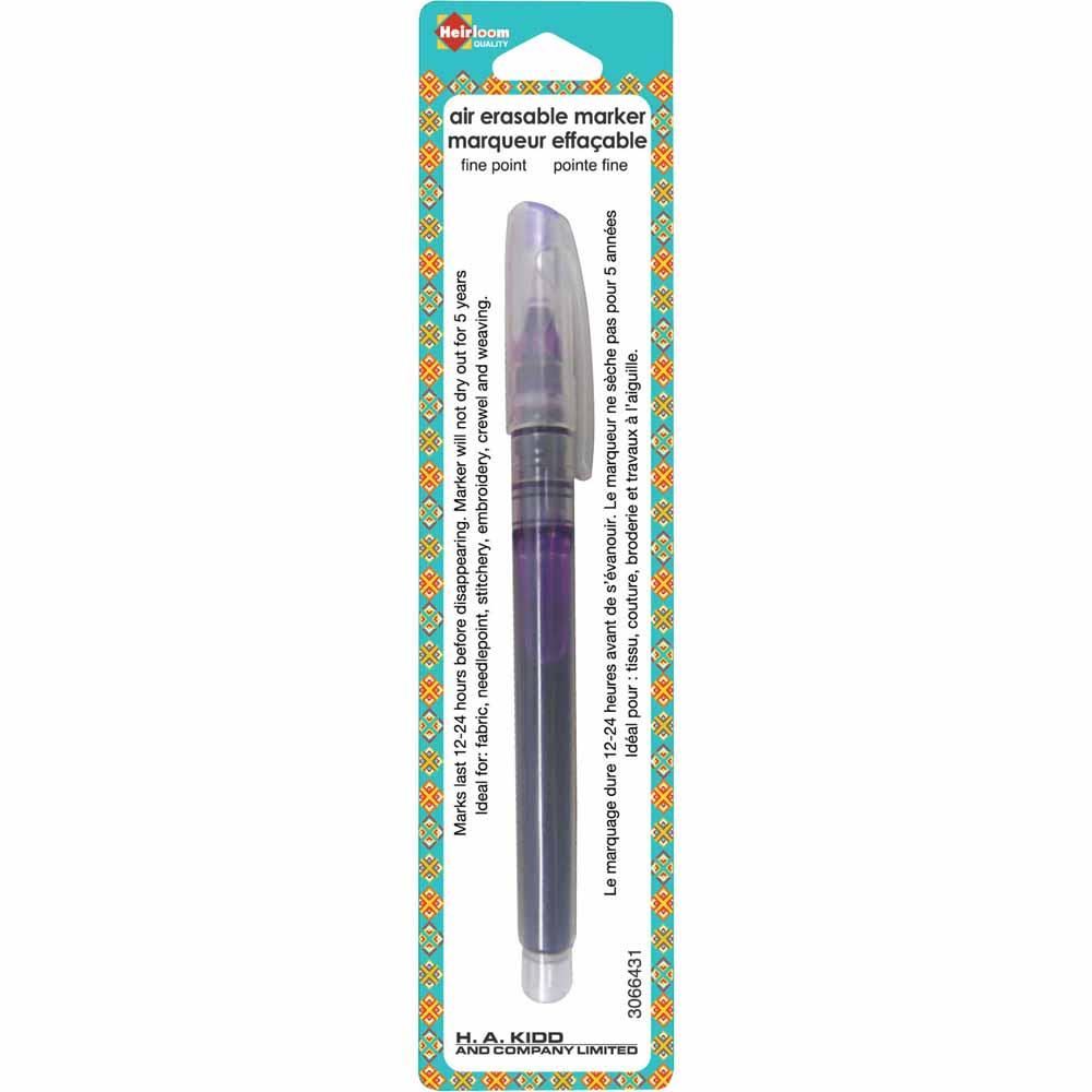 HEIRLOOM Air Erasable Fabric Marker - Fine - Purple - 3066431
