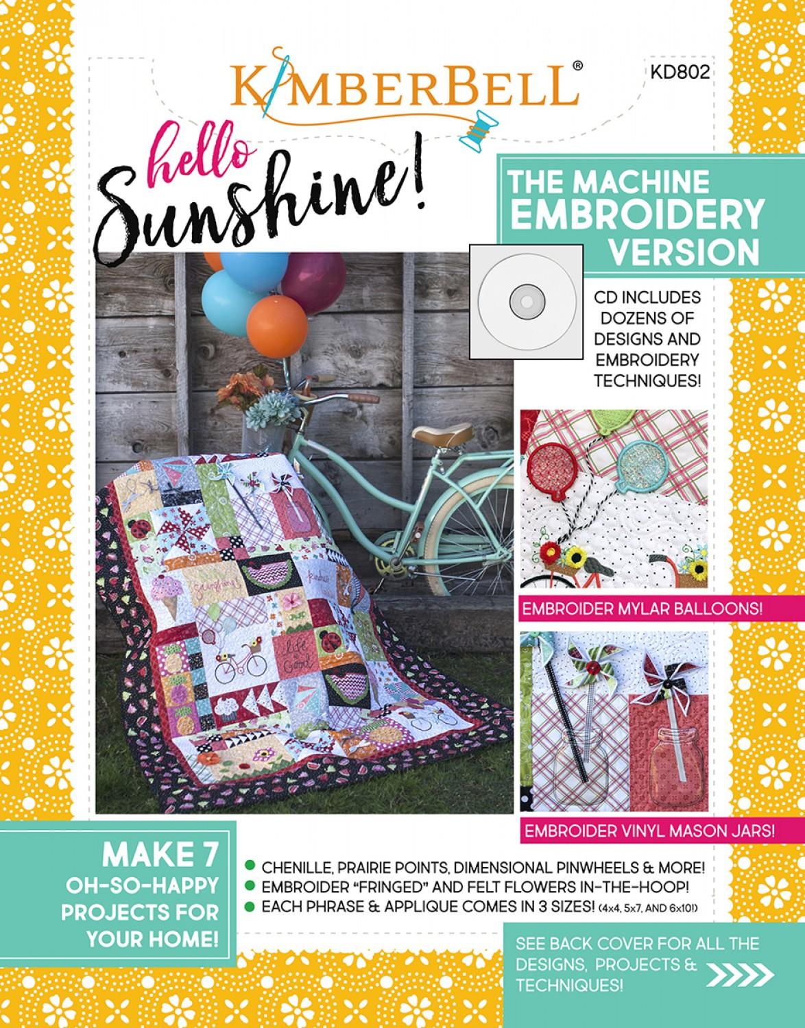 Hello Sunshine Machine Embroidery # KD802 - SPECIAL ORDER