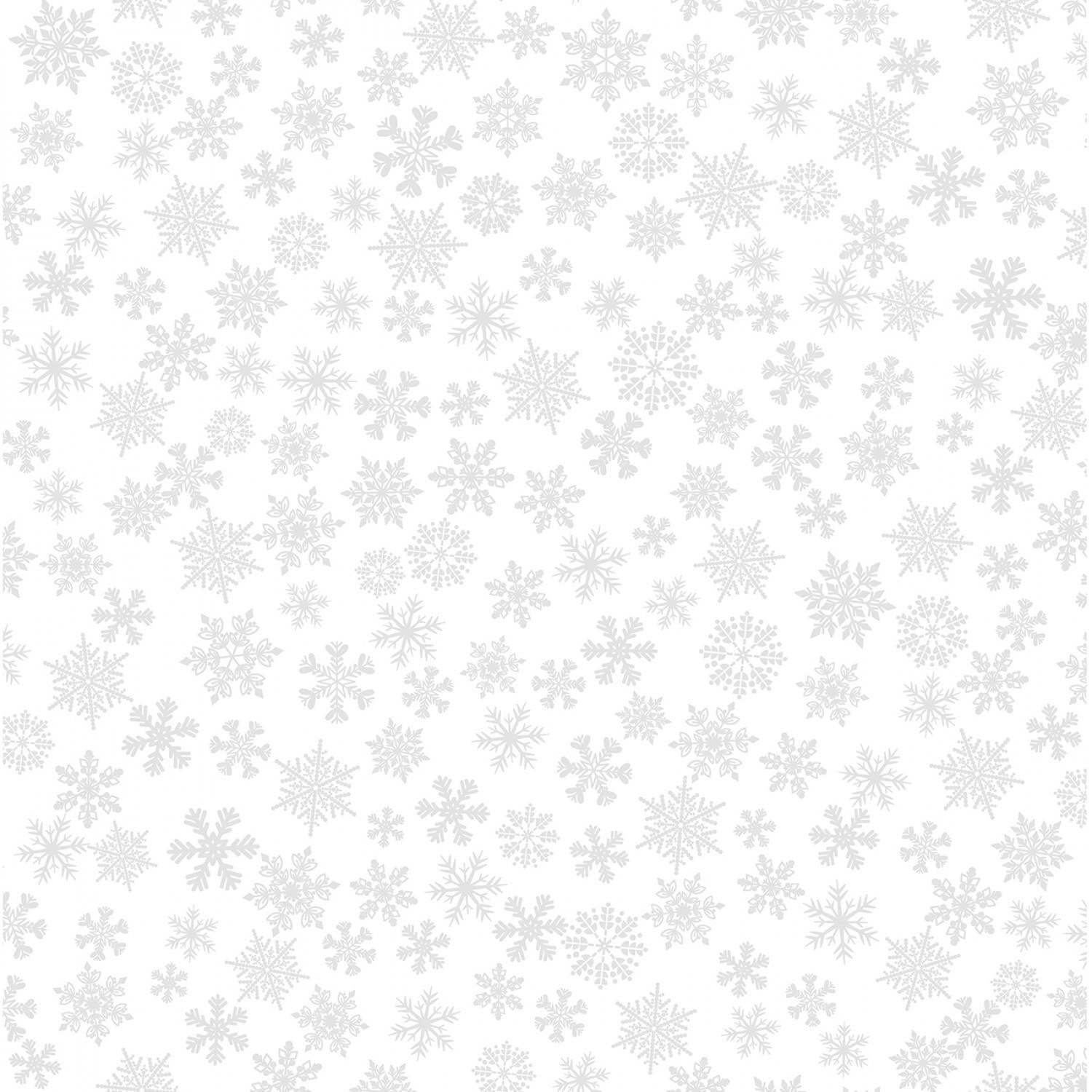 Holiday Snow - Winter Snowflakes - White on White - 14244-09
