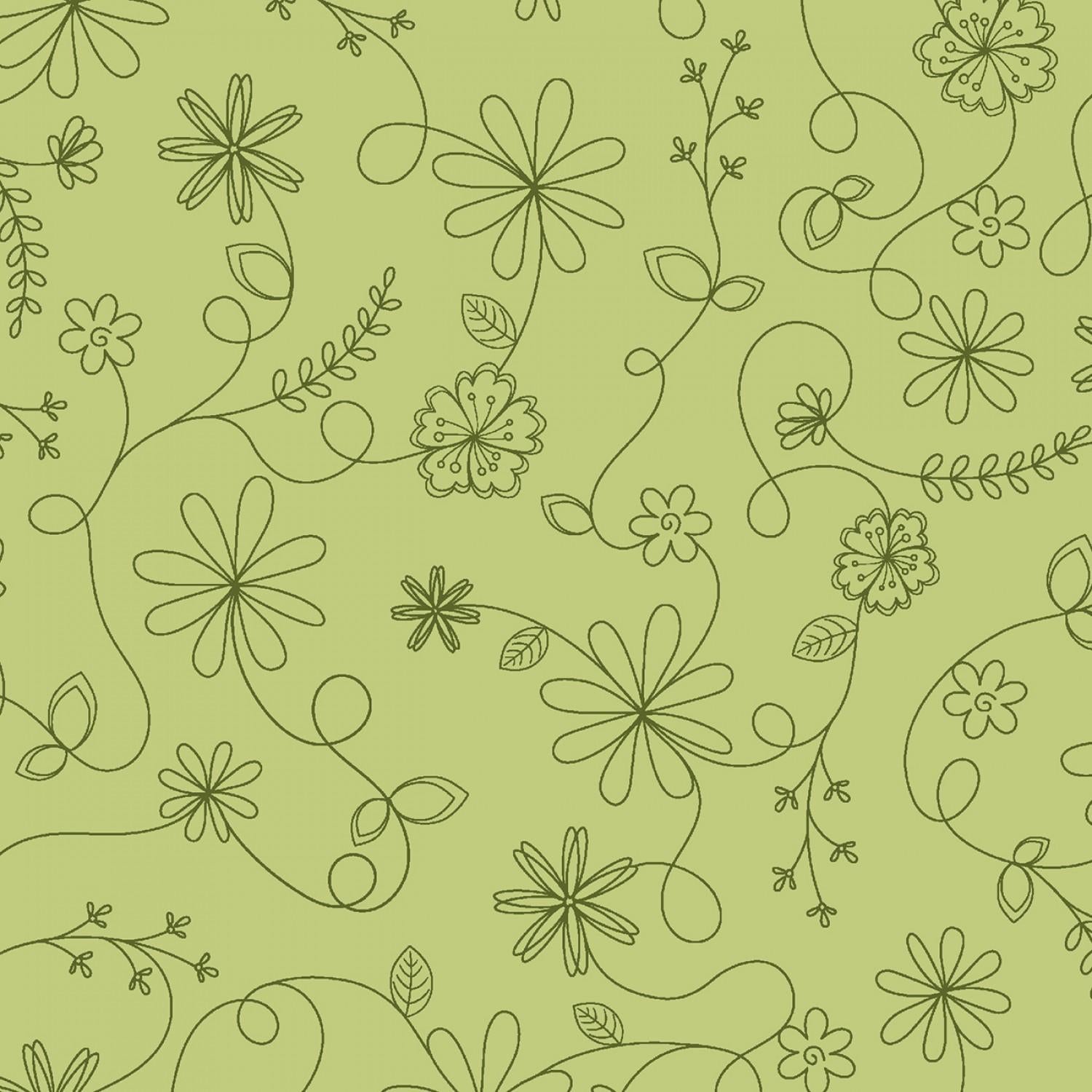Kimberbell Basic - Green - Swirl Floral - 8261-G