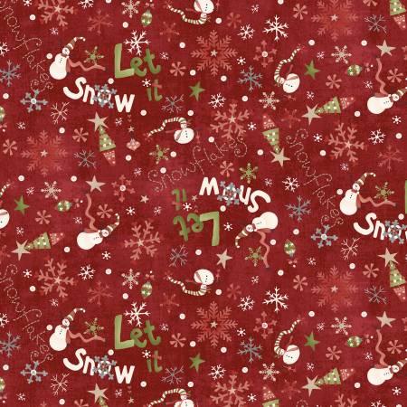 Let It Snow Flannel - Red - F2878-88