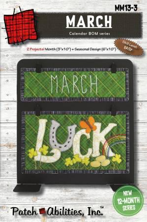 March Calendar Series Block of the Month with Buttons # PAMM13-3B