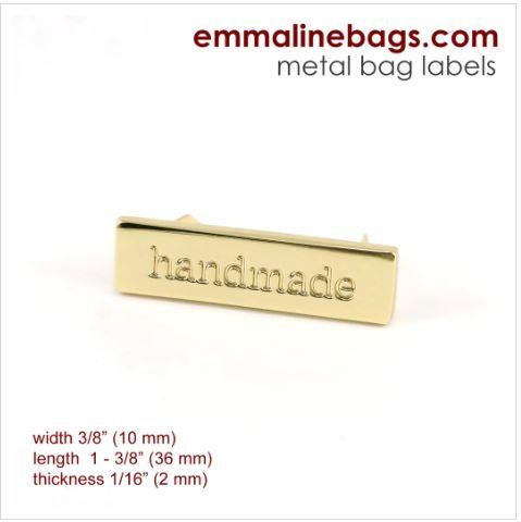 Metal Bag Label: "handmade" - BB-LABEL10MM-NL/1