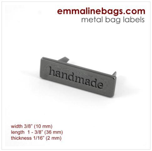 Metal Bag Label: "handmade" - BB-LABEL10MM-NL/1