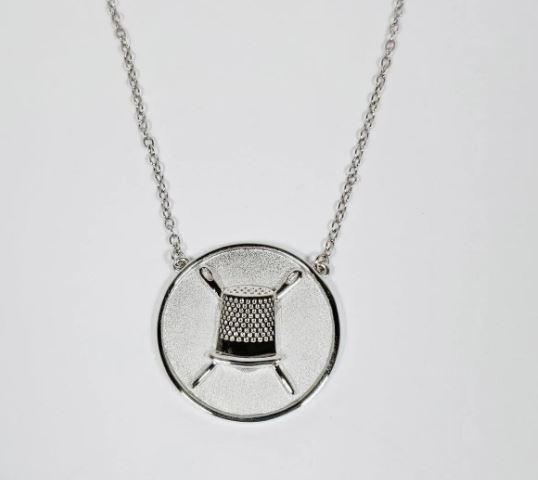 Necklace - Thimble Coin - Silver - QN1004S