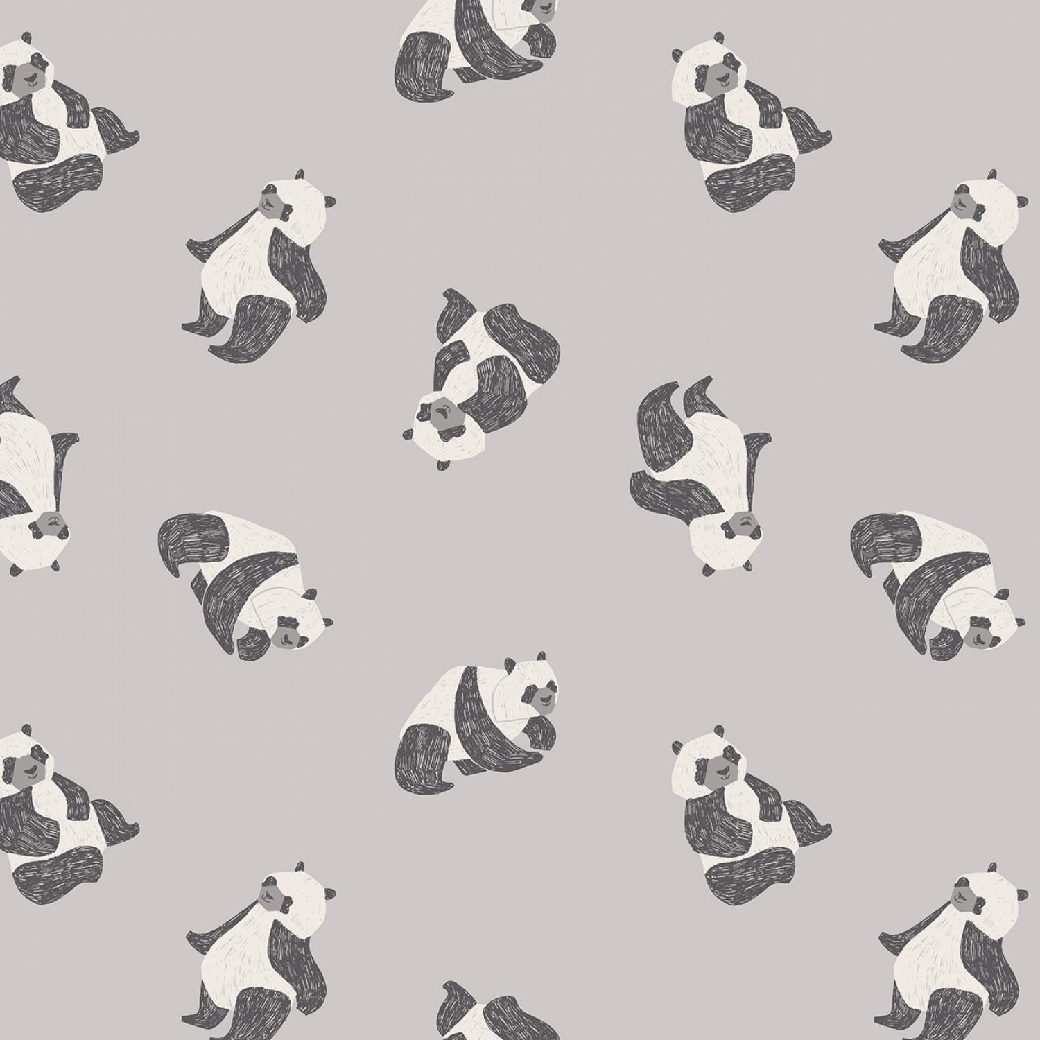 New Here Flannel Pandas - Fog - DSFRR1682