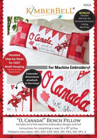 O' Canada! Bench Pillow (Machine Embroidery) CD -  # KD524 - Special Order