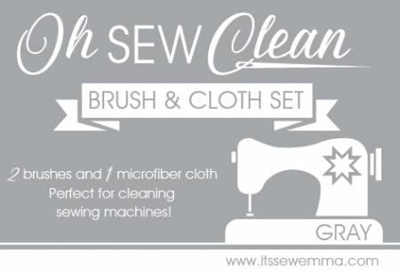 Oh Sew Clean Brush and Cloth Set Grey # ISE-758