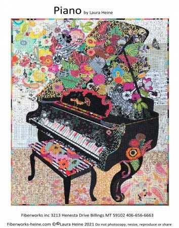 Piano Collage Pattern by Laura Heine # FWLHPIANO - SPECIAL ORDER