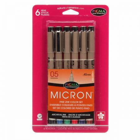 Pigma Micron Pen Set Size 05 6 Colors # 30065SA