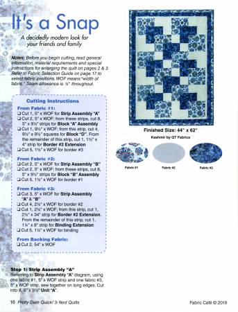 Pretty Darn Quick 3-Yard Quilts Pattern Book - 031940