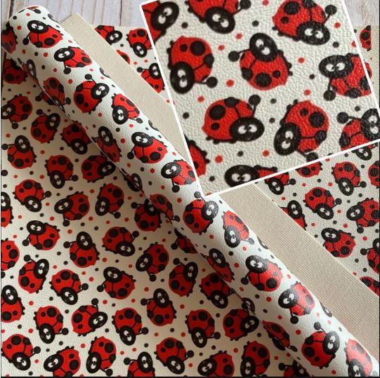 Printed Vinyl - Ladybuts on White