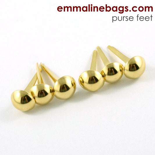 Purse Feet - Domed - Gold - FEET12MM-GO/6