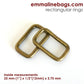 Rectange Rings - Antique Brass  1" - REC-WIRE-25MM-AB/4