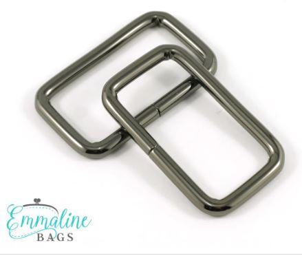 Rectangle Rings - 1 1/2" - Gunmetal - 4 Pack - REC-WIRE38mm-GM/4