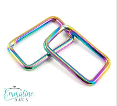 Rectangle Rings - 1 1/2" - Iridescent - 4 Pack - REC-WIRE38mm-IRI/4