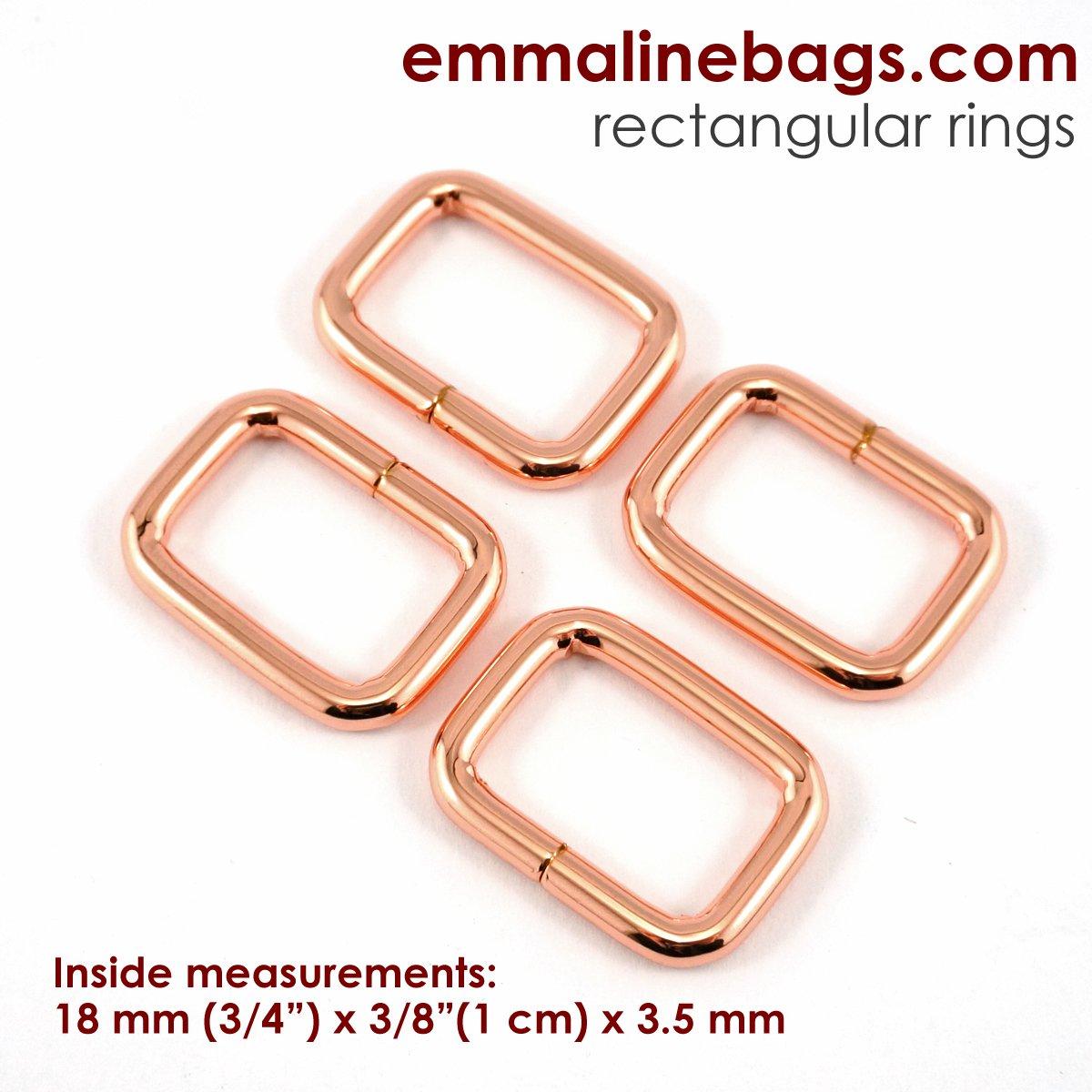 Rectangle Rings -   3/4" 4 Pack - Copper - REC-WIR18-CP/4