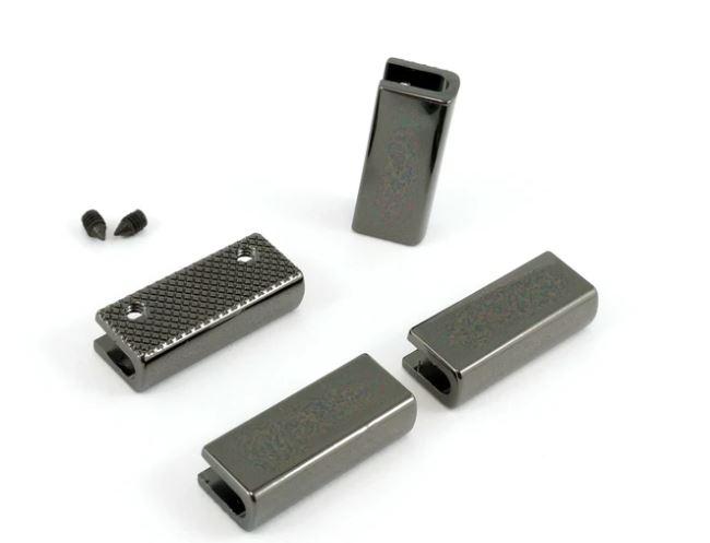 Rectangular Strap End Caps - 1" - Gunmetal