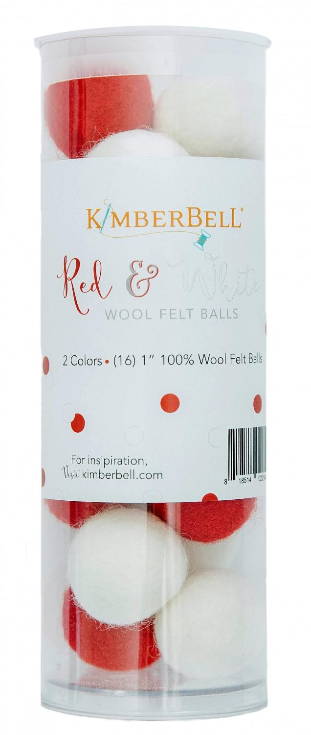 Red and White Wool Felt Balls # KDKB1239 - SPECIAL ORDER