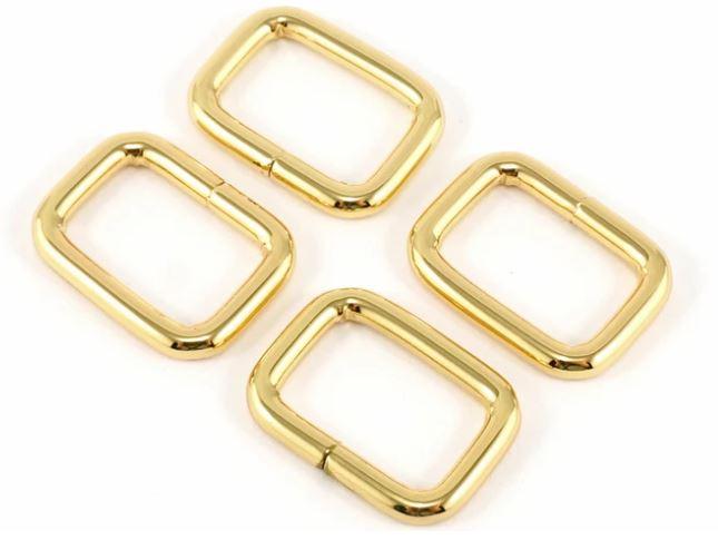 Rings - Rectangular - 4 pack - 3/4" - Gold