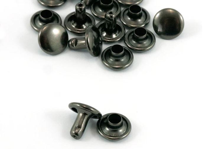 Rivets, Double Cap - Medium (9mm Cap) - Gunmetal