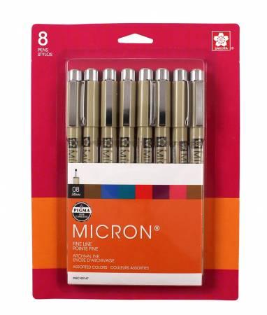 Sakura Pigma Micron 08 Pen Set Assorted Colors 8pk # 50147