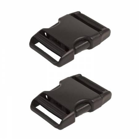 Side-Release Buckle 1in Black Plastic 2pk # HAR1SRBBTWO