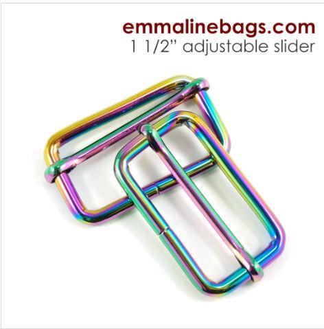 Slider, Adjustable - Iridescent Rainbow - 1.5" - SLD38mm-IRI/2