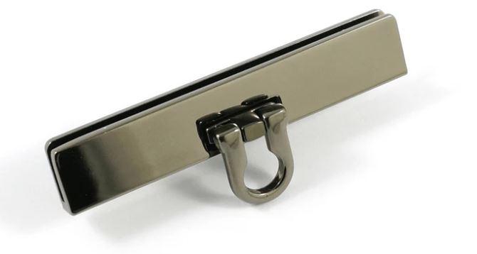 Small Bar Lock with Flip Closure - Gunmetal - BARLOCK-6CM-GM/1
