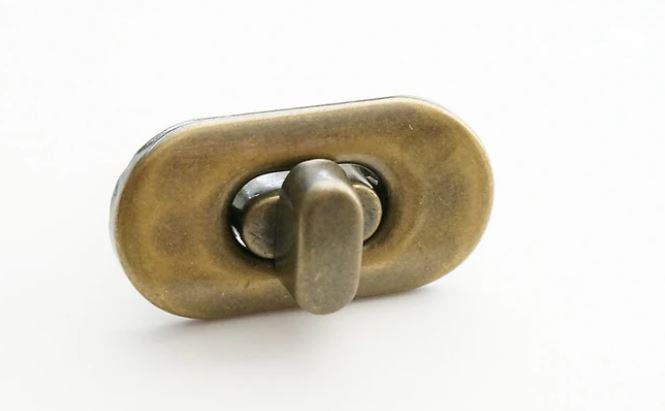Small Turn Lock with Screws - Antique Brass - AA-TLCK-SM-AB/1