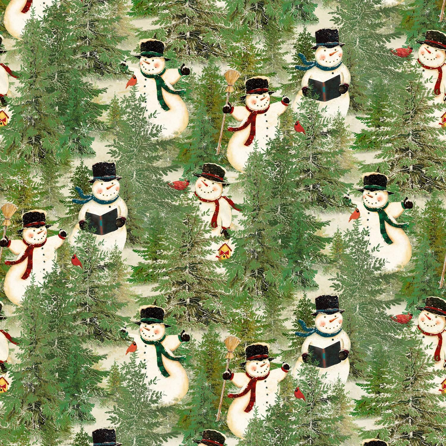 SnoValley - Digital Snowman Forest - Light Butter - Y3868-58