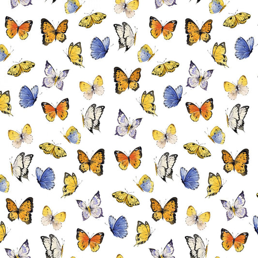 Sunflower Bouquets - White -  Digital Butterflies - Y3911-1