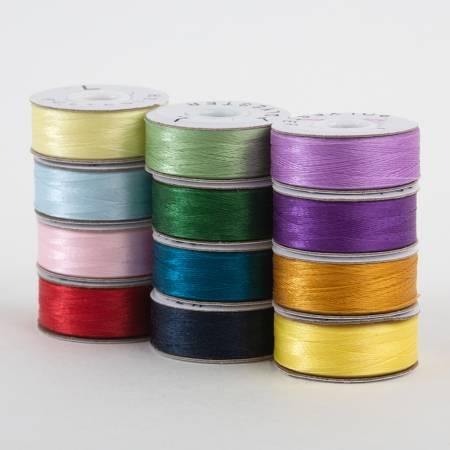 SuperBobs Polyester Bobbin 12pk L-Style Rainbow # 300-12-RBW