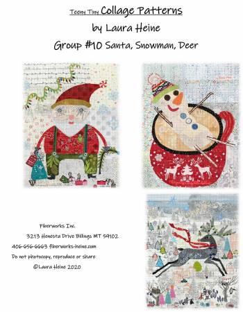 Teeny Tiny Collage Pattern Group #10 Santa, Snowman, Deer -  FWLHTT10 - Special Order