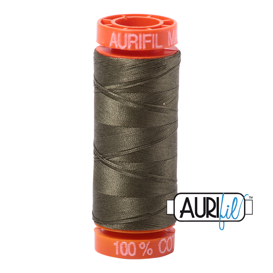 Thread Aurifil 50 Wt  Army Green  MK50Sp200-2905